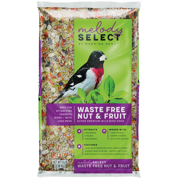 Melody Select 5 Lb. Waste Free Nut & Fruit Wild Bird Food 14055