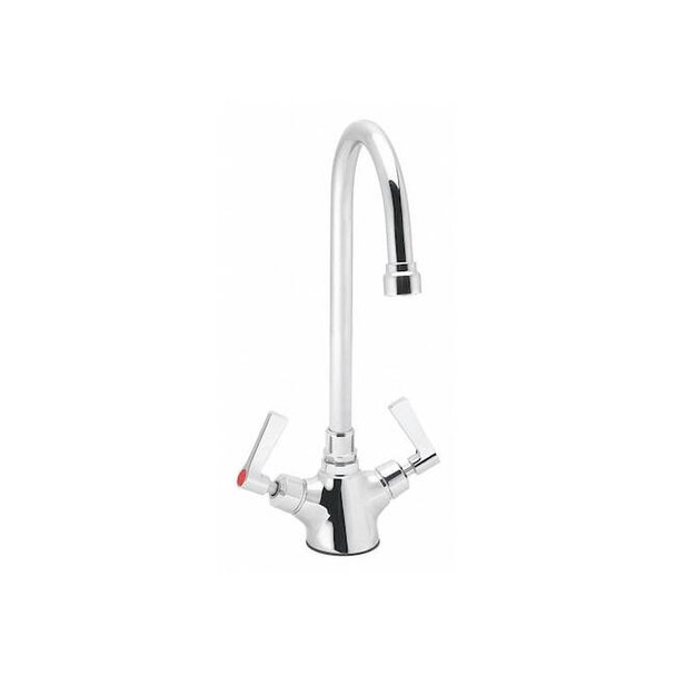 Manual Gooseneck Faucet, Single Hole Mount, Polished Chrome 1 Hole