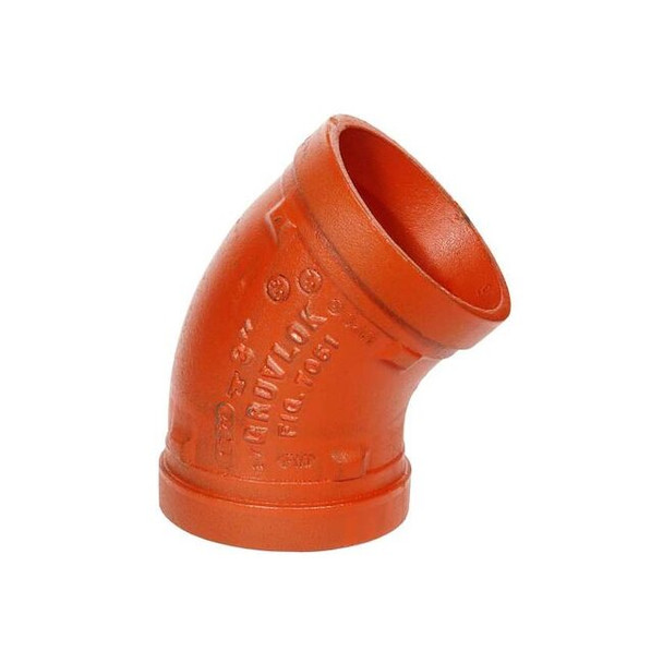 Gruvlok Ductile Iron, 45 Elbow, 2 in  x 2 in 0390014785