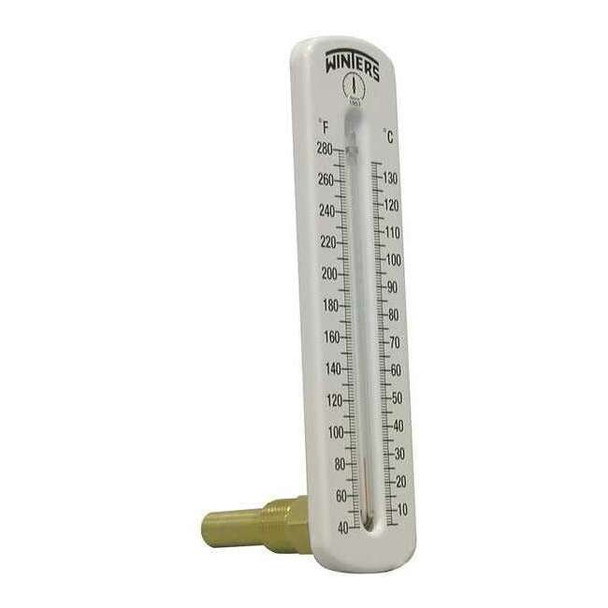 Winters Thermometer,Analog,40-280 degF,1/2in NPT TSW173LF.
