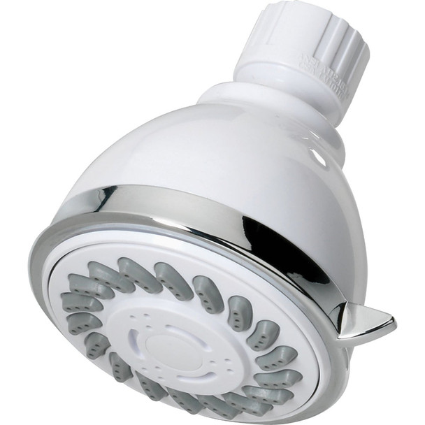HomePointe Shower Head, Fixed Mount, 3 Settings, White Plastic 228623