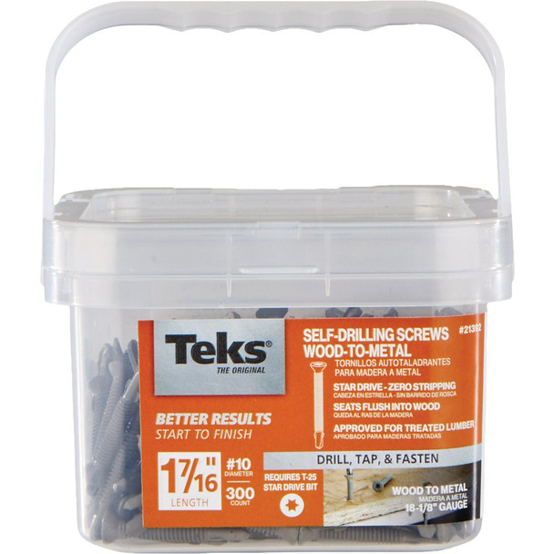 Teks #10 x 1-7/16 In. Star Head Drill Point Wood-to-Metal Screws (300-Count)