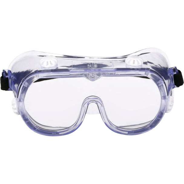 3M Clear Frame Chemical Splash Safety Goggles with Clear Lenses 91252H1-DC-10