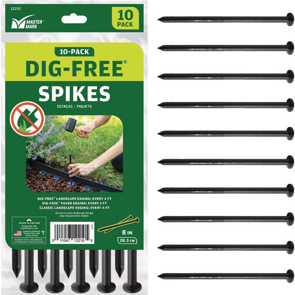 Master Mark Dig-Free 8 In. Multipurpose ABS Landscape Edging Spikes (10-Pack)