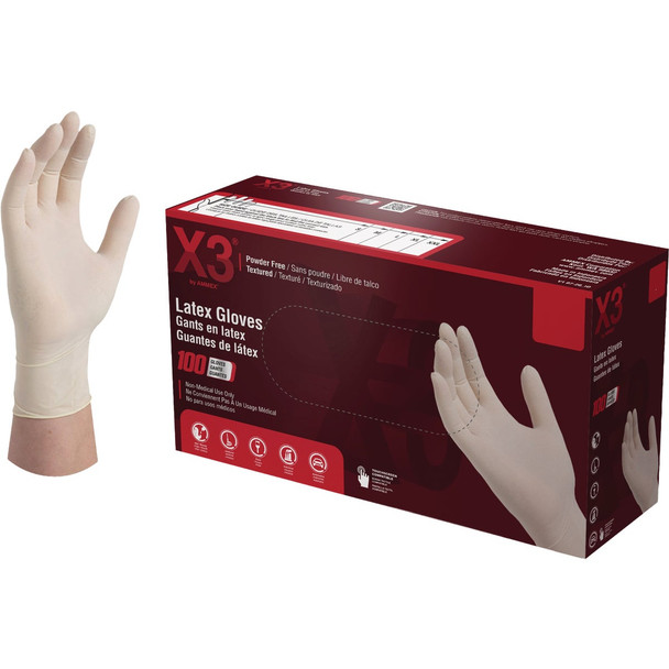LX3 M Disposable Latex Gloves (100-Count) LX344100