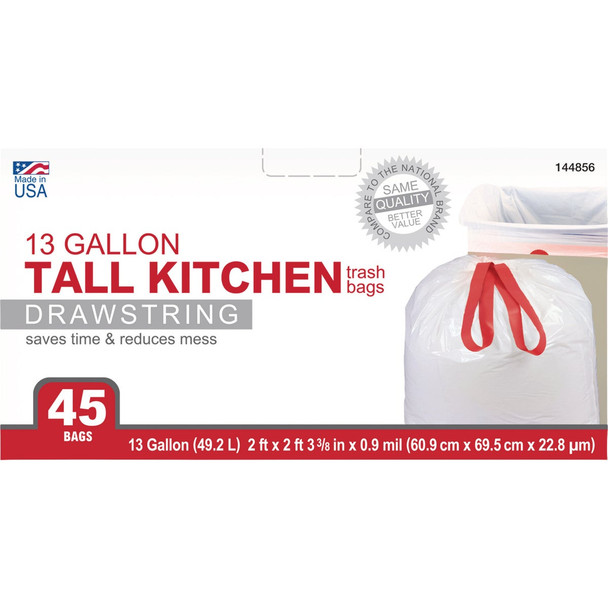True Value 13 Gal. Drawstring Kitchen Trash Bags (45-Count) 1942869