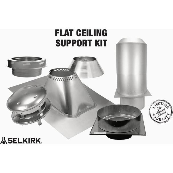 Selkirk Sure-Temp 8 In. Stainless Steel Flat Ceiling Chimney Support Kit 208493