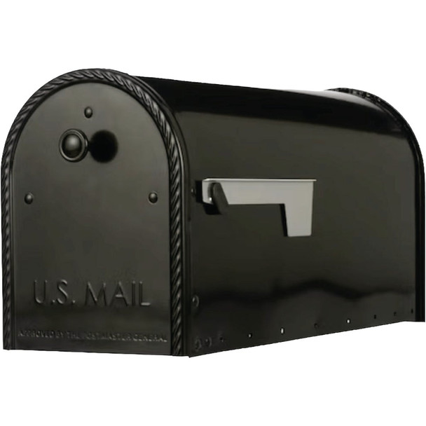 Architectural Mailboxes Edwards Black Post-Mount Mailbox EM160BAM