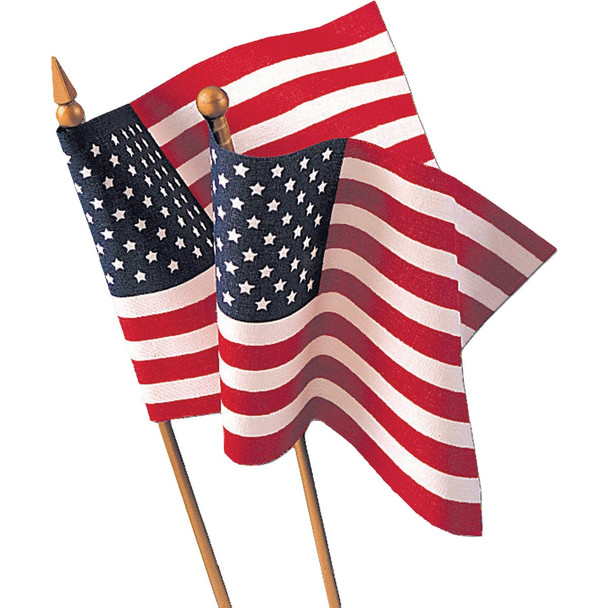 Annin 8 In. x 12 In. US Hand Flag 41294 Pack of 48