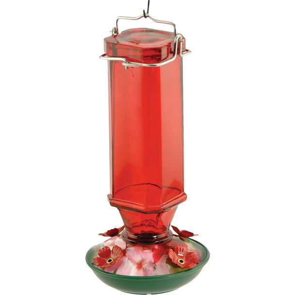 Audubon Bird Feeder 16 Oz. Vintage Square Ruby Hummingbird Feeder 24104