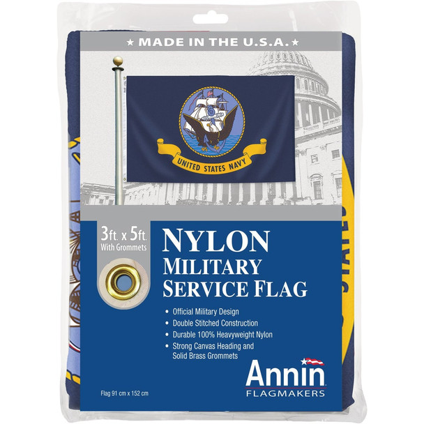 Annin 3 Ft. x 5 Ft. Nylon Navy Flag 439030R