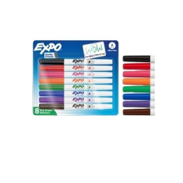 Expo Dry Erase Marker,Ultra Fine,Assorted,8/Pack 1884309A Pack of 6