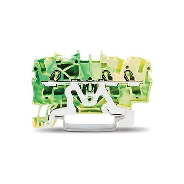 Wago Terminal Block,2.33" L,Green; Yellow 2002-1307