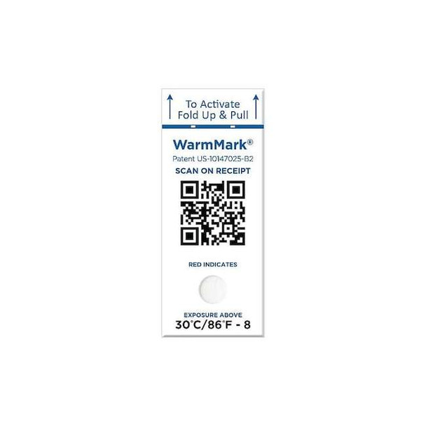 Warmmark Temperature Indicating Label,PK100 WM 37/99-SQ