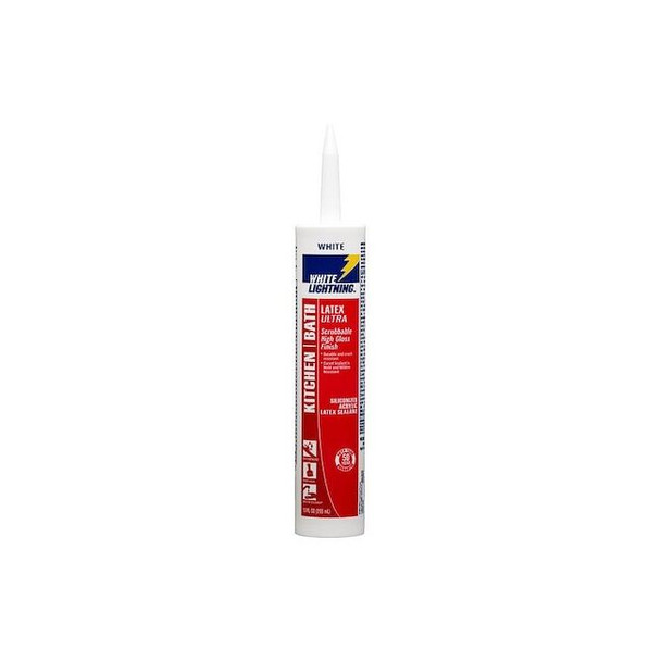 White Lightning Silicone Sealant,6 " L,8 " W,White W21000010