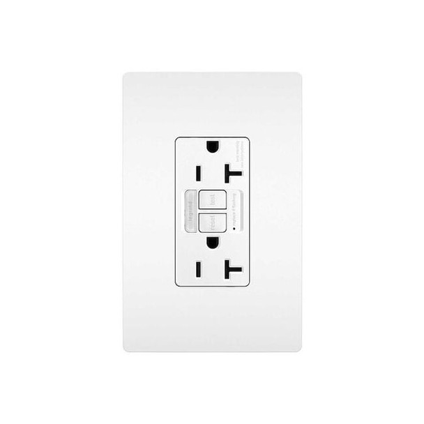 Legrand GFCI-USB, 20 A, 125V AC, White, Plastic 2097NTLTRW