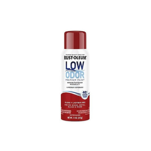 Rust-Oleum Low Odor Spray Paint, Water-Based, Alkyd, Ladybug Red, Gloss 388247