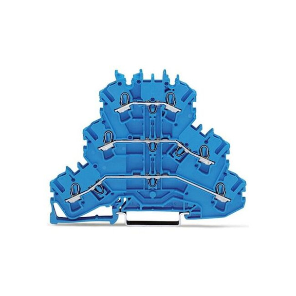 Wago Terminal Block,3.67" L,500V,Blue 2002-3204