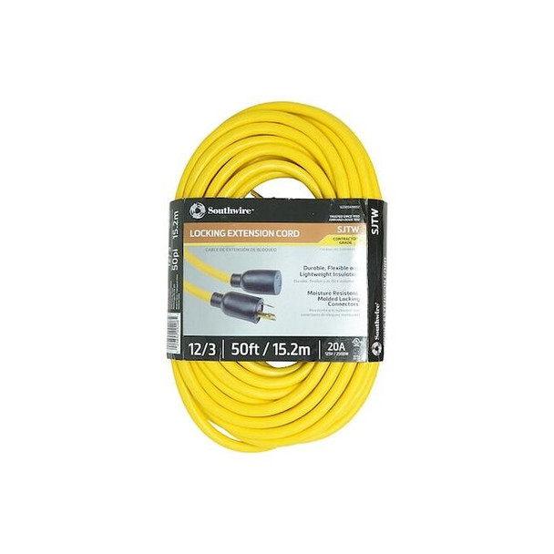 Southwire ExtensionCord,50ft,Yellow,12AWG,Round 9208SW8802