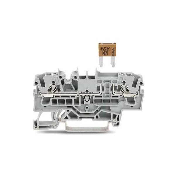 Wago Terminal Block,2.6" L,400V,Gray 2002-1681