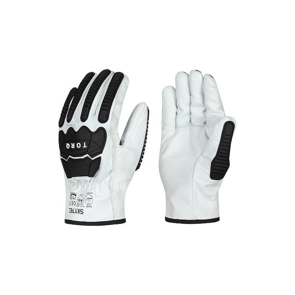 Globus Leather Cut Glove,A6,White,9/L,PR Skytec Torq Storm 9/L