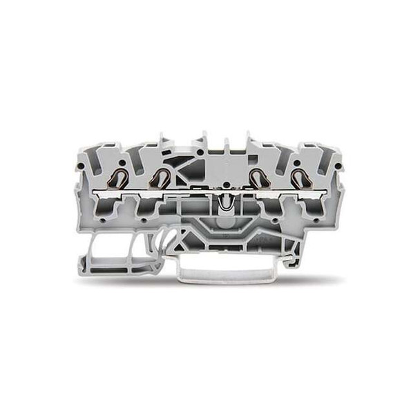 Wago Terminal Block,2.75" L,1.55" W,800V,Gray 2002-1401