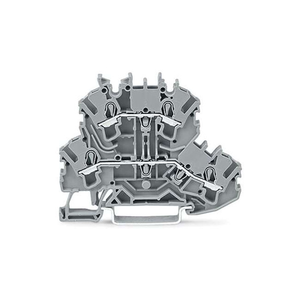 Wago Terminal Block,2.74" L,500V,Gray 2002-2201