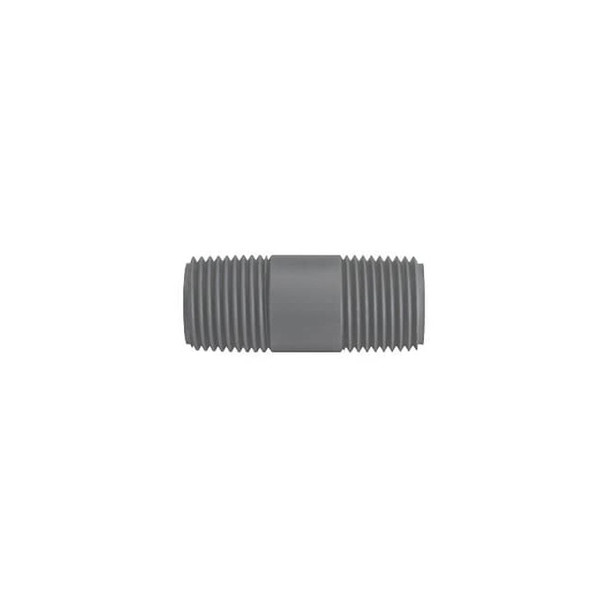 Manufacturer Varies Plastic Pipe Nipple,1 1/2 in Sz,Gray 886-025C