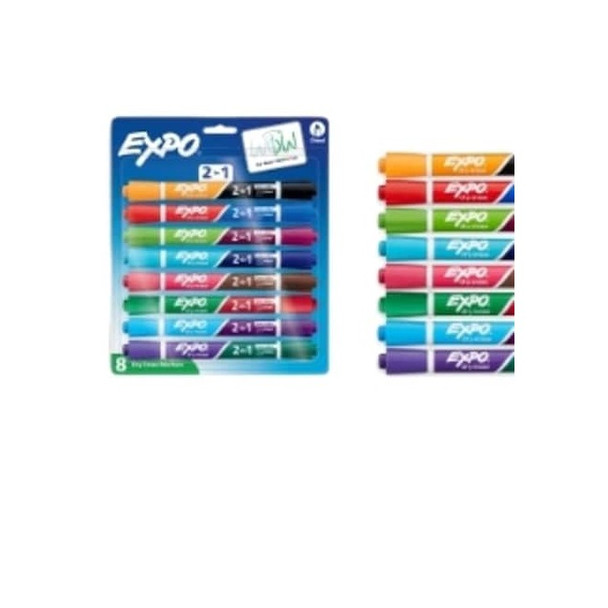 Expo Dry Erase Marker,Chisel,Assorted,PK8 1944658A