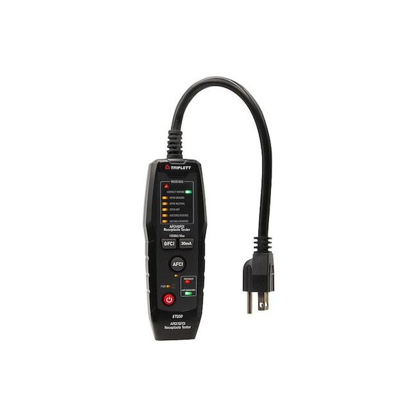 Triplett AFCI/GFCI Receptacle Tester,120 V AC ET550