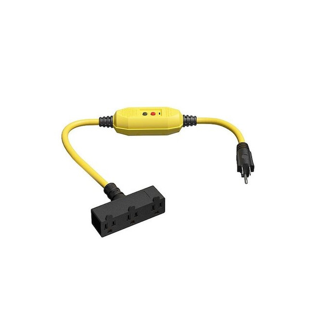 Manufacturer Varies GFCI, Yellow, 3 ft, 3 Outlet, 12 AWG 875LE2