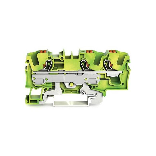 Wago Terminal Block,2.88" L,Green; Yellow 2206-1307