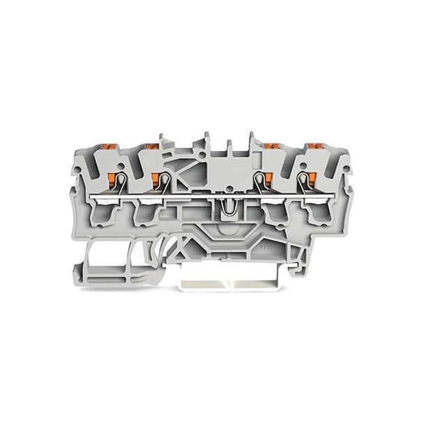 Wago Terminal Block,2.75" L,1.55" W,800V,Gray 2202-1401