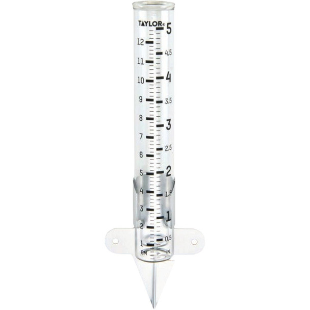 Taylor 5 In. Capacity Glass Rain Gauge 2710