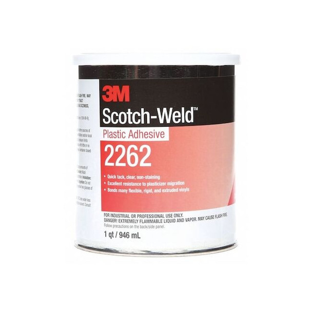 3m Plastic Adhesive, 2262 Series, clear, 1 qt, Can 2262 Pack of 12