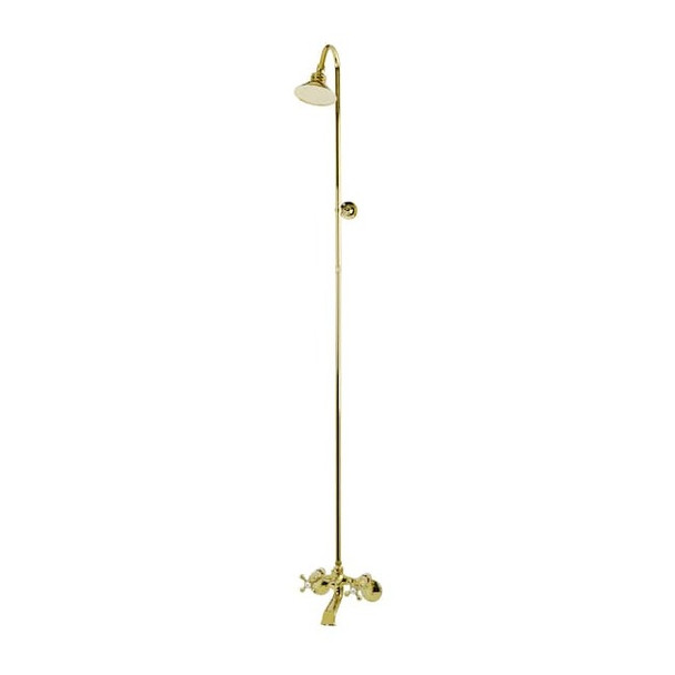 Wall-Mount Clawfoot Tub Faucet, Polished Brass, Wall Mount
