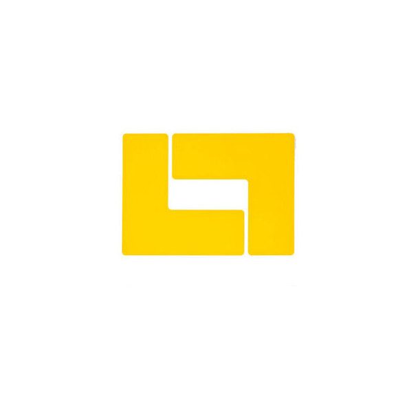 Brady 104445 ToughStripe Floor Corner Marks Polyester 3""W 20/Pack Yellow