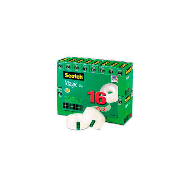 Scotch Magic Invisible Tape Value Pack 3/4"" x 1000"" 16 Rolls/PK
