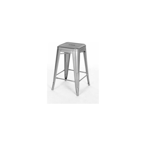 Interion 24""H Steel Counter Height Stool - Silver - 4/Pack