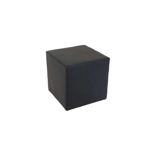 Interion Antimicrobial Cube Reception Ottoman Black