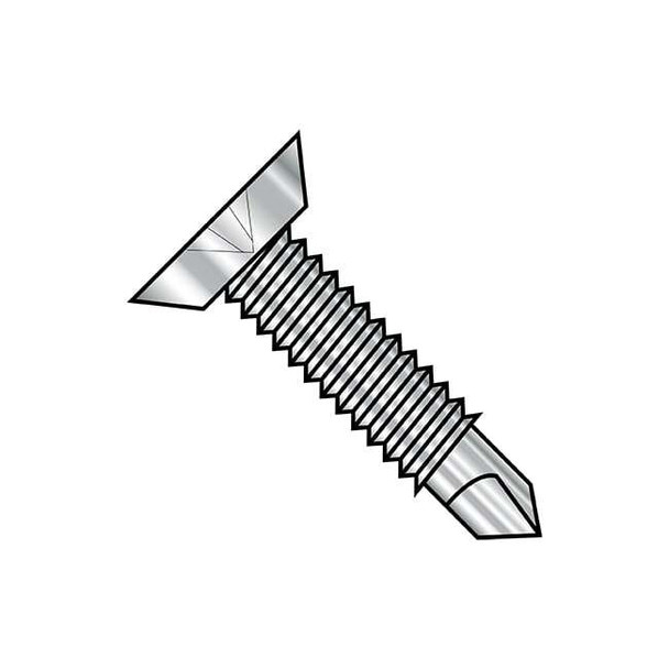 #12-24 x 3/4 in Phillips Flat Machine Screw, Plain Steel, 2500 PK