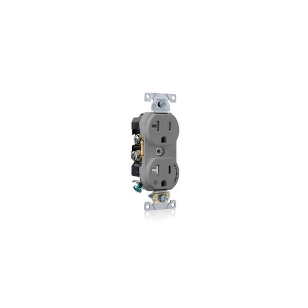 Leviton Duplex Receptacle Outlet,20A,Gray,125V TBR20-S1G