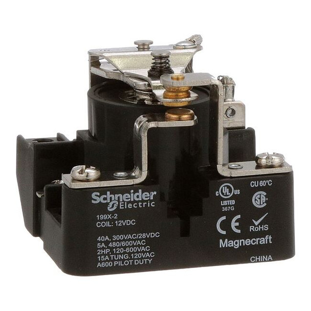 Schneider Electric Surface, Open Power Relay, Square, 40 A, 5, Screw 199X-2