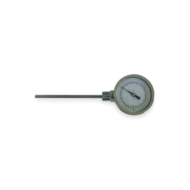 Bimetal thermometer, 6" stem, range 0 to 240 Degrees F.