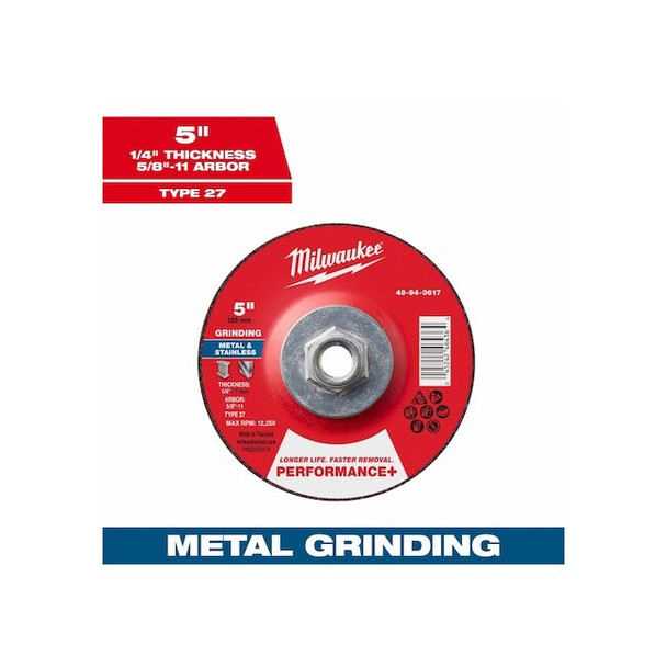 Milwaukee Tool Grinding Wheel,5" dia. 49-94-0617