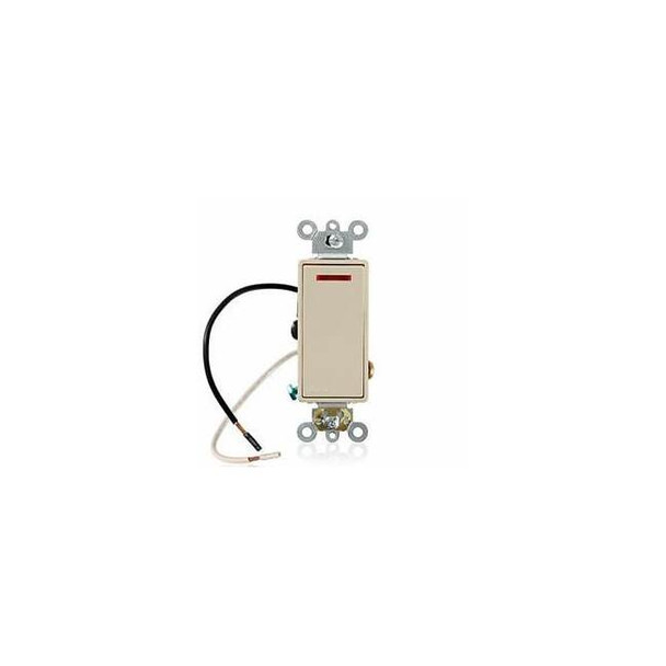 Leviton Wall Switch, 1 hp, Rocker, 20 A, Ivory 5638-2I