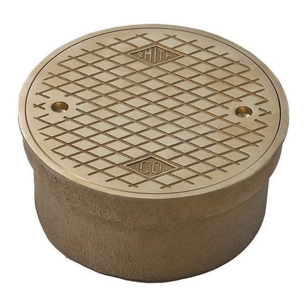Round Floor Cleanout, Nickel Bronze, 4", Inside Caulk