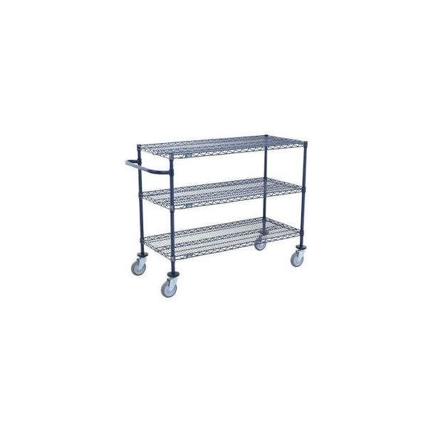 Nexel Push Cart 3 Shelf Nexelon 24""W x 21""D x 40""H Poly Casters 4 Swivel