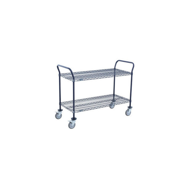 Nexel Utility Cart 2 Shelf Nexelon 54""W x 24""D x 39""H Poly Casters4 Swivel2 B