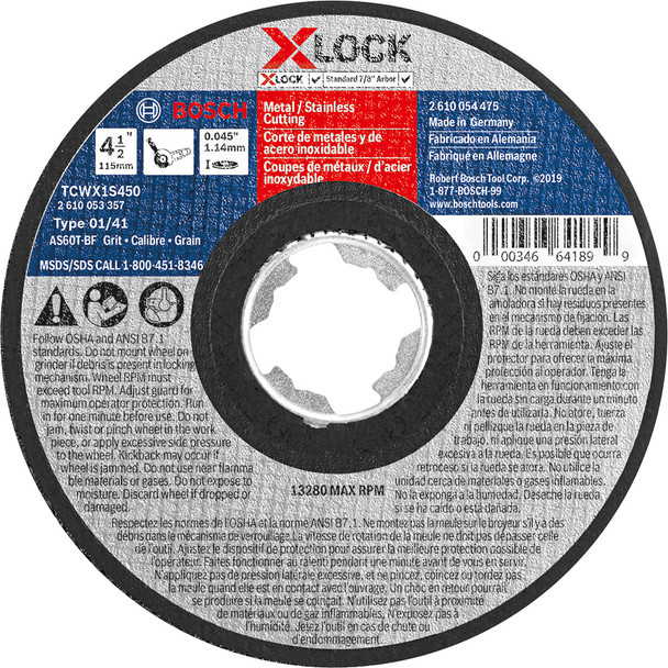 4-1/2 In. X-LOCK Abrasive Wheel TCWX1S450